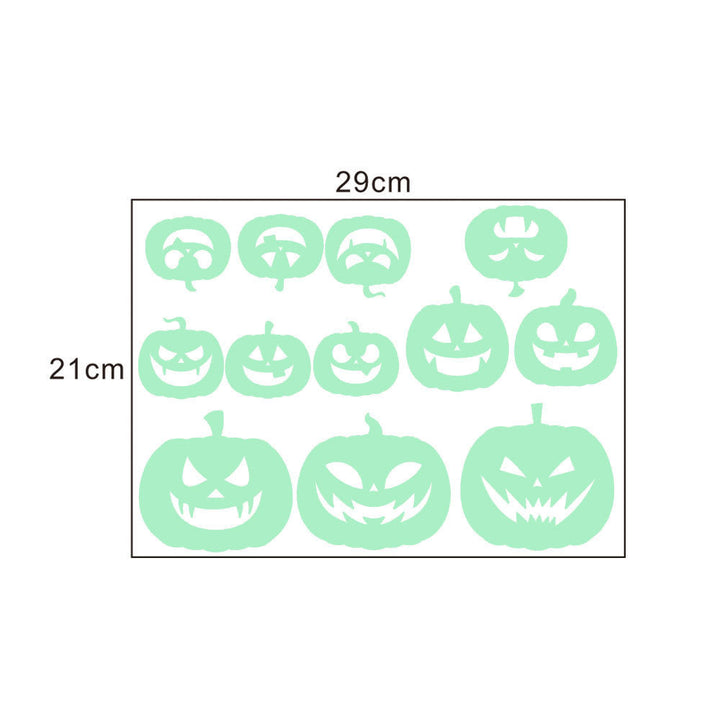 Rynx | Veranda Halloween Ideas Halloween carved glowing stickers blood-absorbing bat witch pumpkin ghost peeking eyes holiday decorative fluorescent stickers