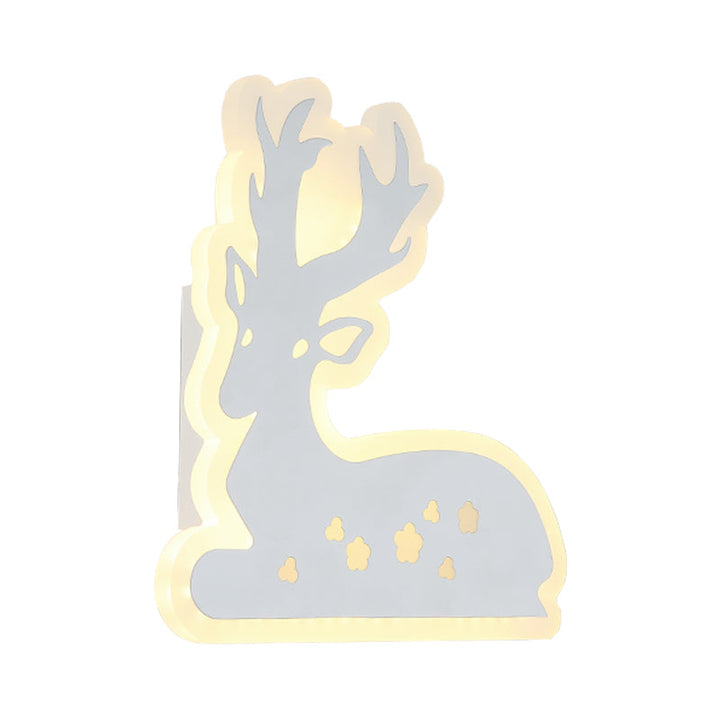Skørter | Corridor Stair Sika Deer Wall Lamp Acrylic Animal White Finish Sconce Light