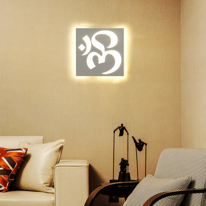Skørter | Modern Style Square Wall Light with Plants Metal Wall Lamp in White for the Bathroom