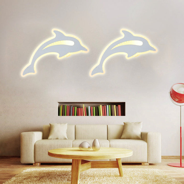 Skørter | Acrylic Animal Wall Light Modern Style LED Wall Lamp in White Finish for Hallway