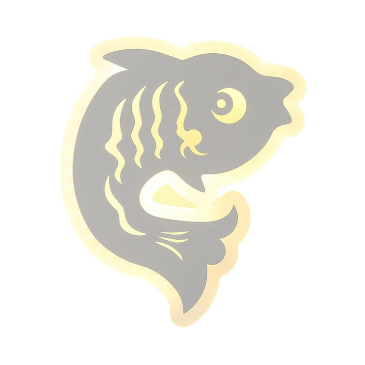 Skørter | Acrylic Animal Wall Light Modern Style LED Wall Lamp in White Finish for Hallway