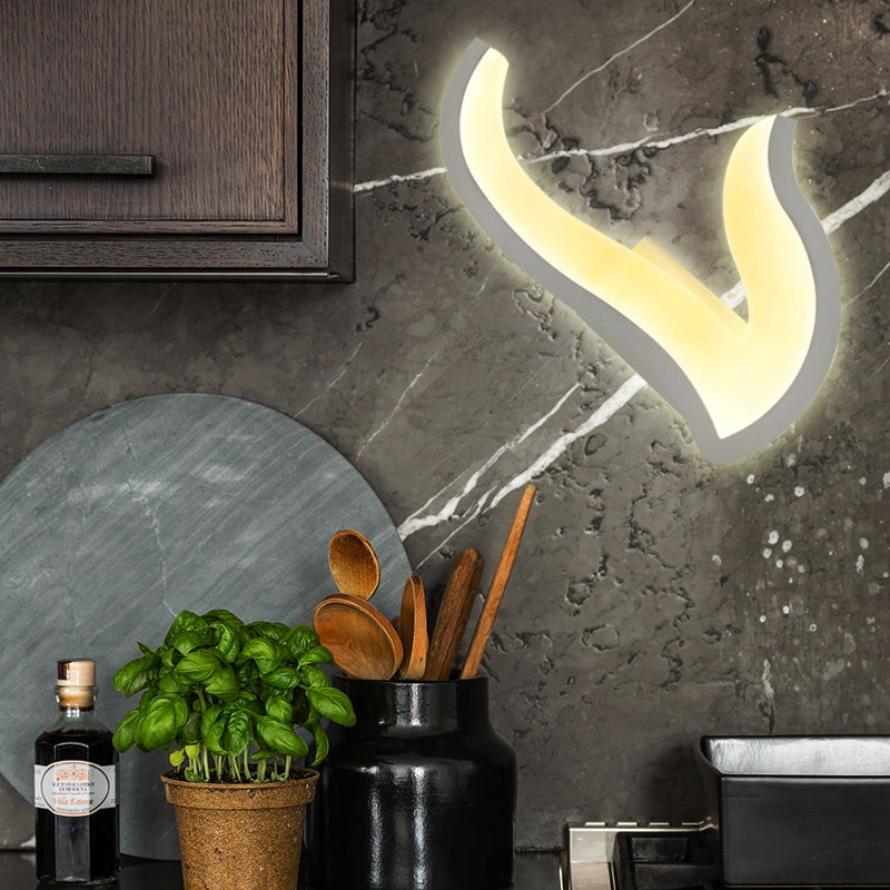 Skørter | contemporary white LED wall lamp horn-shaped acrylic wall lamp light for adult bedroom