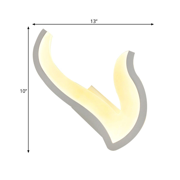 Skørter | contemporary white LED wall lamp horn-shaped acrylic wall lamp light for adult bedroom