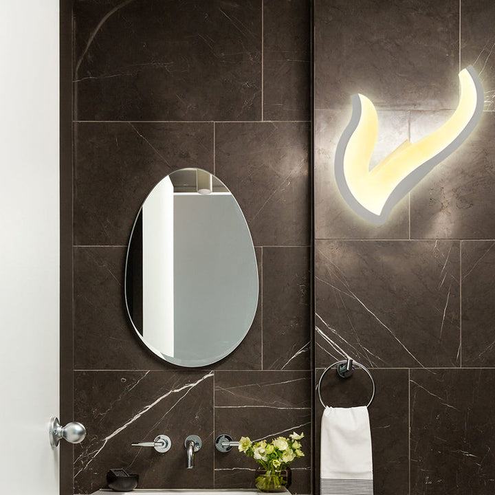 Skørter | contemporary white LED wall lamp horn-shaped acrylic wall lamp light for adult bedroom