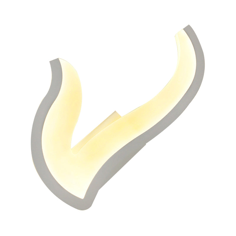 Skørter | contemporary white LED wall lamp horn-shaped acrylic wall lamp light for adult bedroom