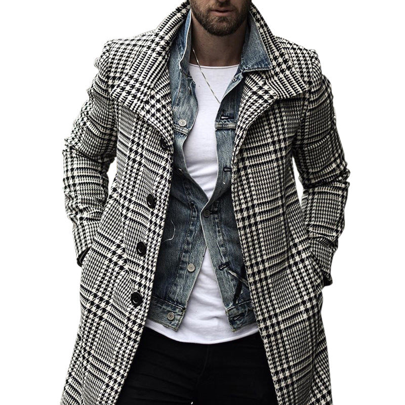 Men's elegant check coat with modern details Lisslune