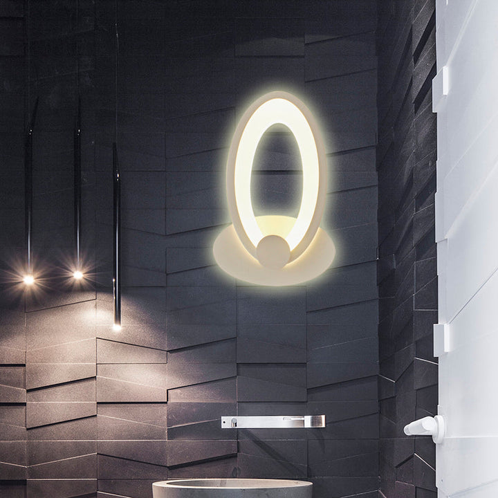 Skørter | Egg-shaped Wall Lamp Simple Style Acrylic LED Wall Fixture in White for Nightstand