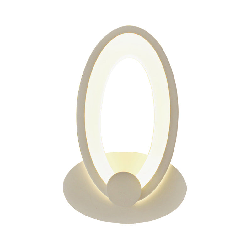 Skørter | Egg-shaped Wall Lamp Simple Style Acrylic LED Wall Fixture in White for Nightstand
