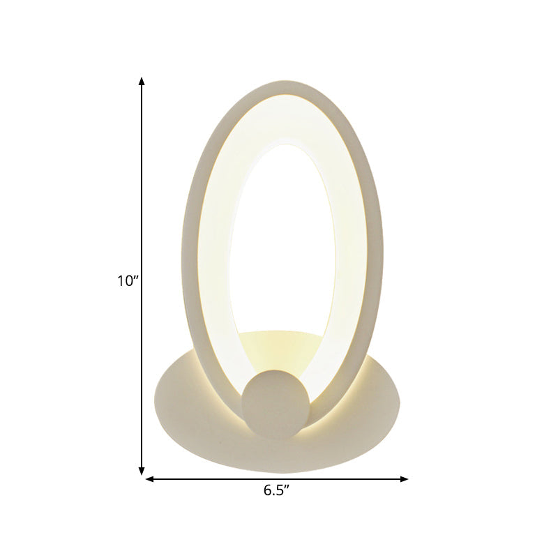 Skørter | Egg-shaped Wall Lamp Simple Style Acrylic LED Wall Fixture in White for Nightstand