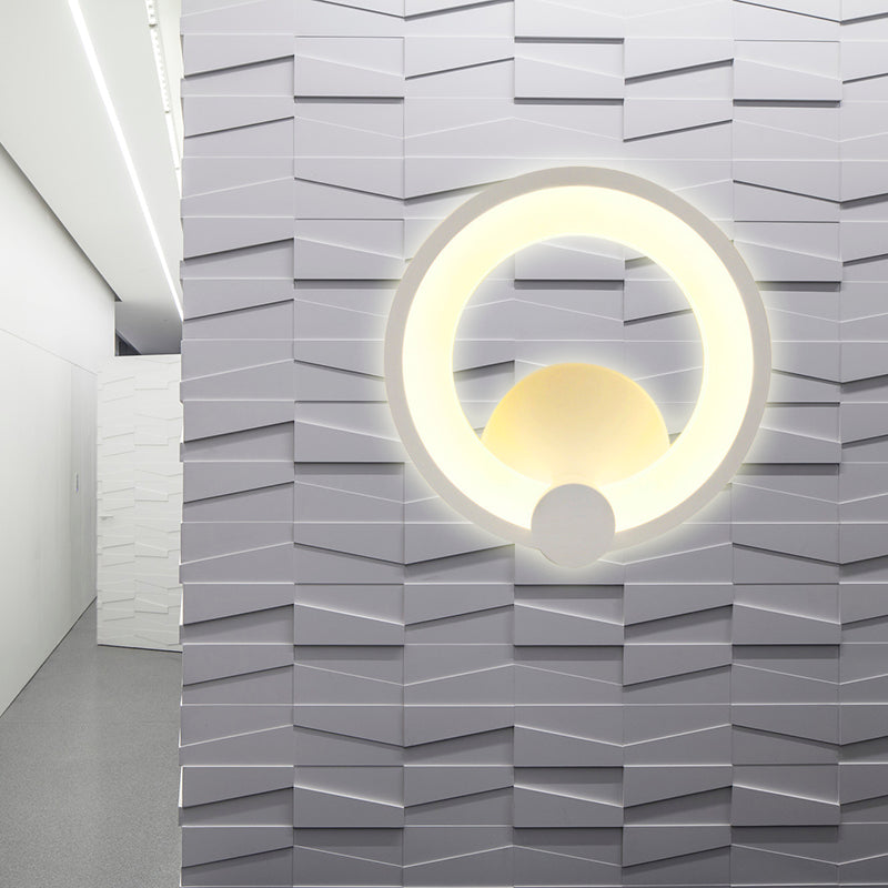 Skørter | Egg-shaped Wall Lamp Simple Style Acrylic LED Wall Fixture in White for Nightstand