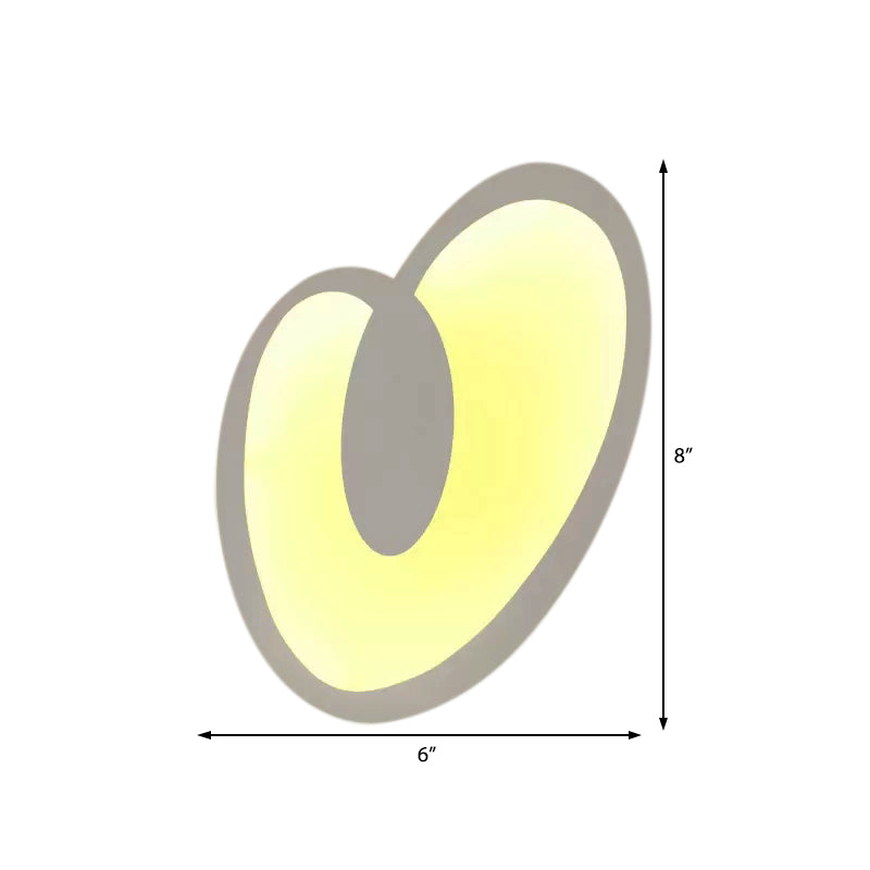 Skørter | Acrylius Heart-Shaped Wall Lamp Living Room Pretty LED Wall Light in White Finish