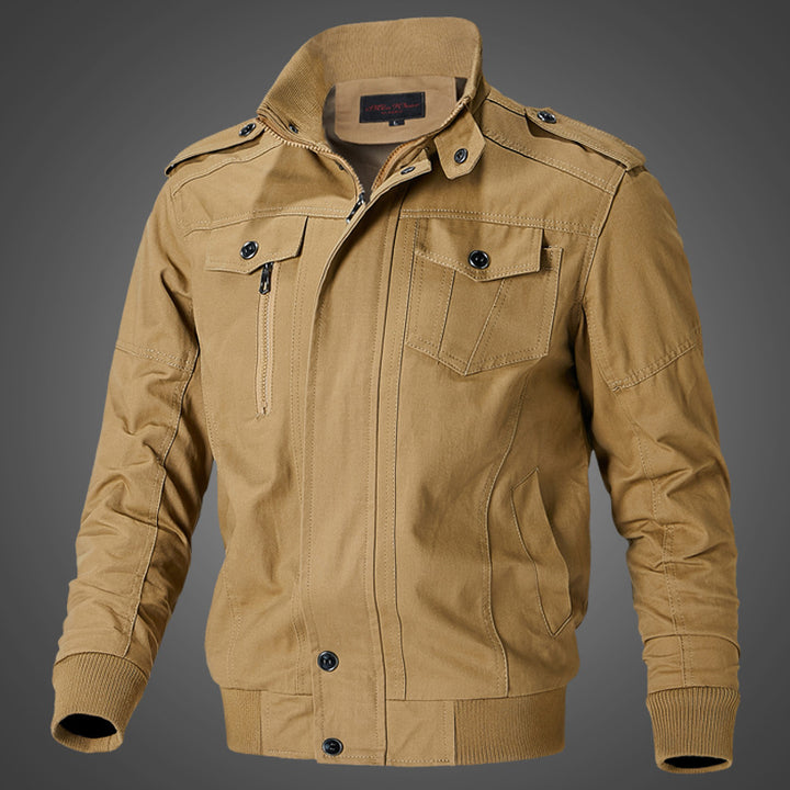 Men's casual transitional jacket with practical pockets and stylish stand-up collar Lisslune