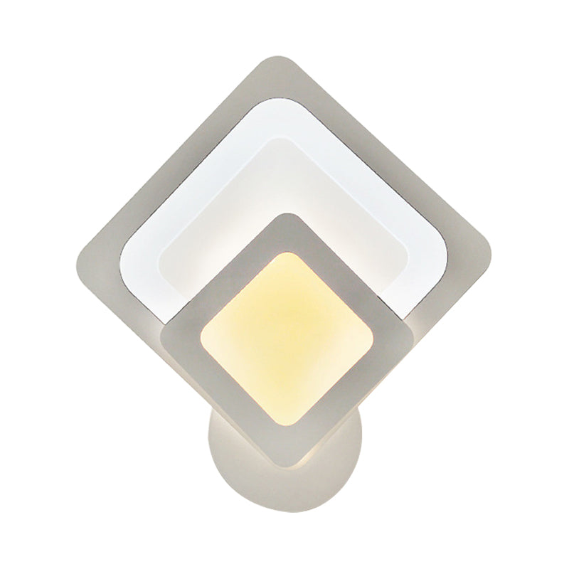 Skørter | Modern White LED Wall Light Slim Panel Acrylic Wall Light for Bedroom Living Room