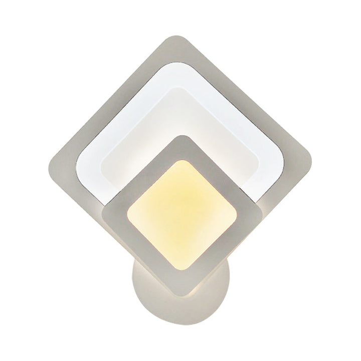 Skørter | Modern White LED Wall Light Slim Panel Acrylic Wall Light for Bedroom Living Room