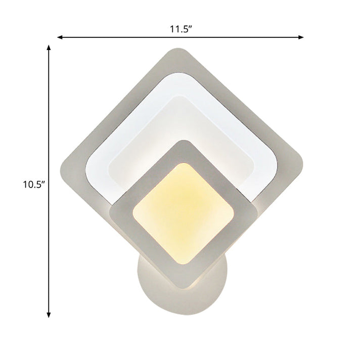 Skørter | Modern White LED Wall Light Slim Panel Acrylic Wall Light for Bedroom Living Room