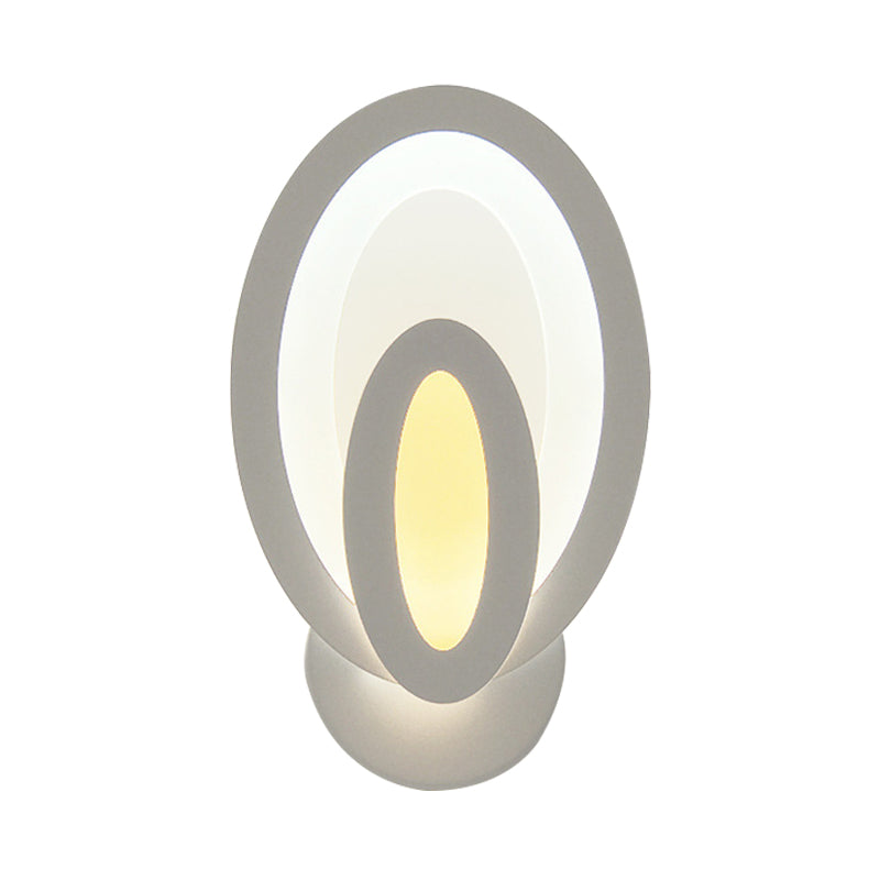 Skørter | Modern White LED Wall Light Slim Panel Acrylic Wall Light for Bedroom Living Room