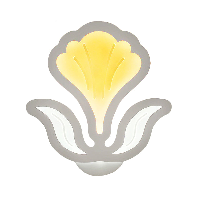 Skørter | White Flower LED Wall Light Modern Style Acrylic Wall Lamp for the Children's Room