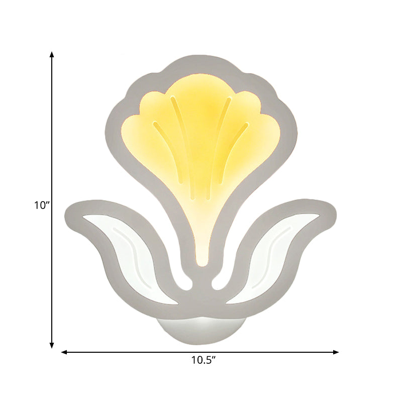 Skørter | White Flower LED Wall Light Modern Style Acrylic Wall Lamp for the Children's Room