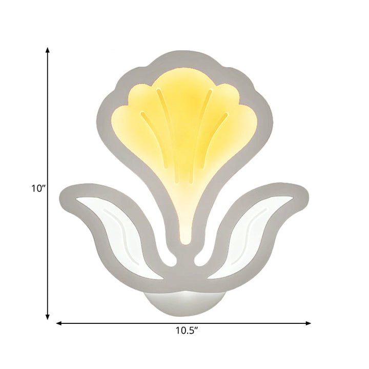 Skørter | White Flower LED Wall Light Modern Style Acrylic Wall Lamp for the Children's Room