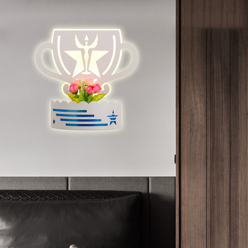 Skørter | Smart LED Wall Light with Shelf Decorative Acrylic Wall Light in White for Adult Bedroom