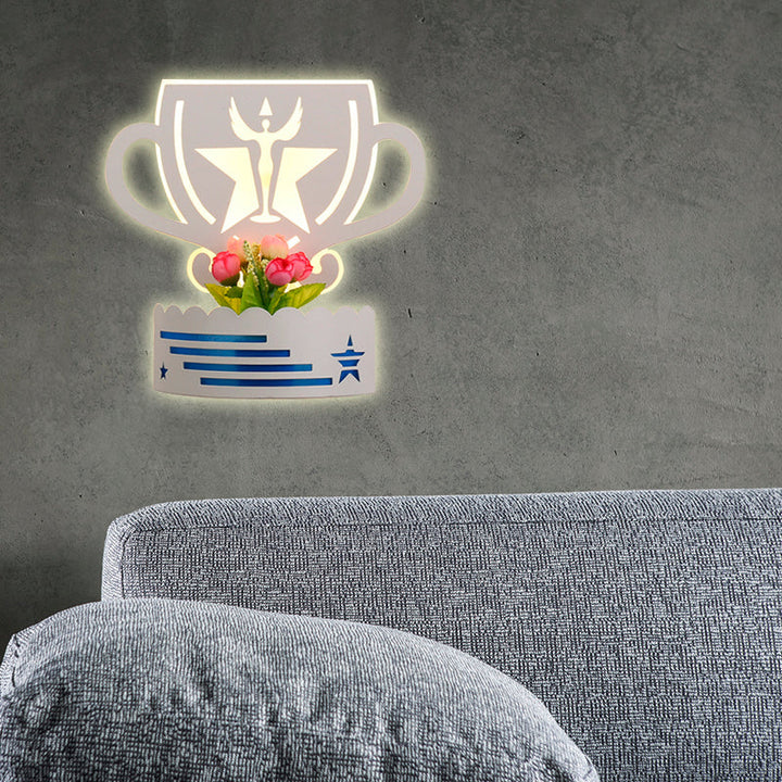 Skørter | Smart LED Wall Light with Shelf Decorative Acrylic Wall Light in White for Adult Bedroom
