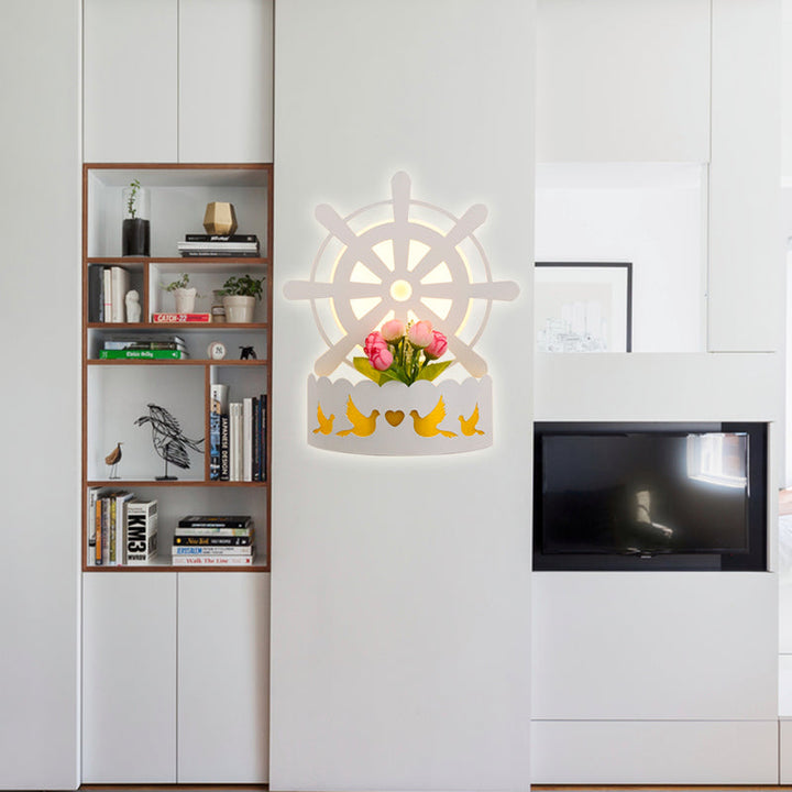 Skørter | Smart LED Wall Light with Shelf Decorative Acrylic Wall Light in White for Adult Bedroom