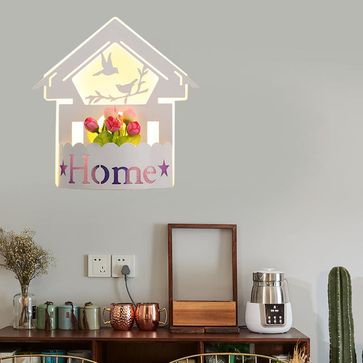 Skørter | Cartoon Pattern Living Room Wall Light Acrylic Decorative LED Wall Lamp in White