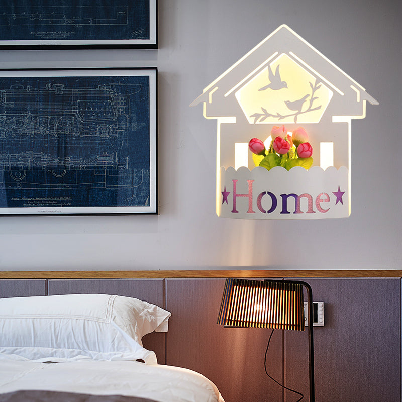 Skørter | Cartoon Pattern Living Room Wall Light Acrylic Decorative LED Wall Lamp in White