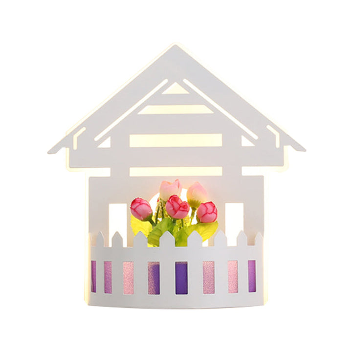 Skørter | Cartoon Pattern Living Room Wall Light Acrylic Decorative LED Wall Lamp in White
