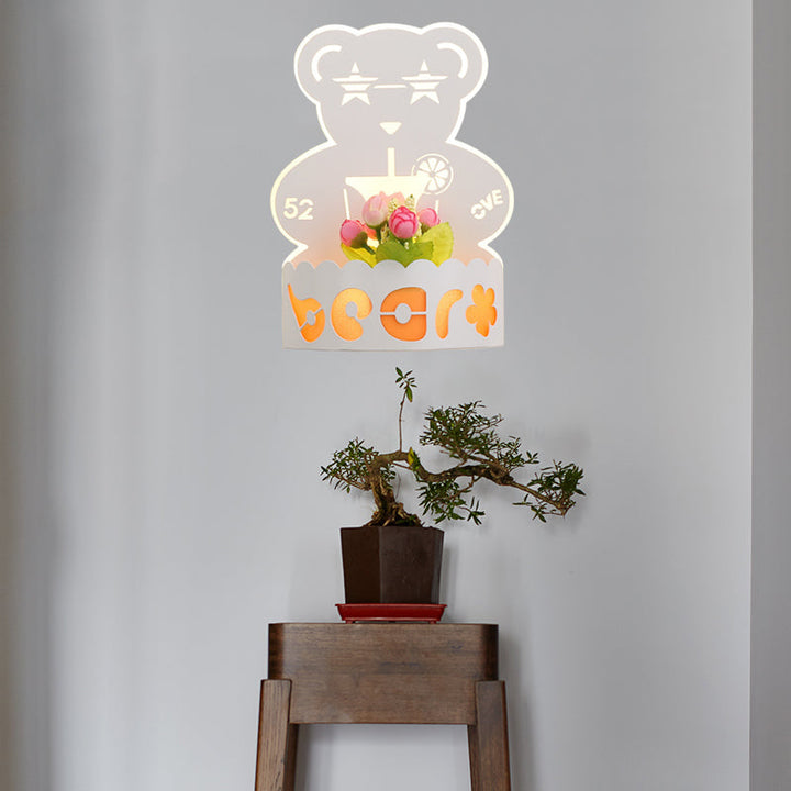 Skørter | Cartoon Pattern Living Room Wall Light Acrylic Decorative LED Wall Lamp in White