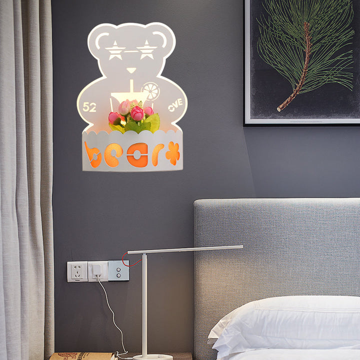 Skørter | Cartoon Pattern Living Room Wall Light Acrylic Decorative LED Wall Lamp in White