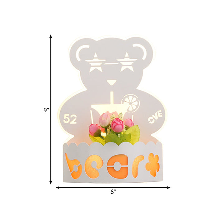 Skørter | Cartoon Pattern Living Room Wall Light Acrylic Decorative LED Wall Lamp in White