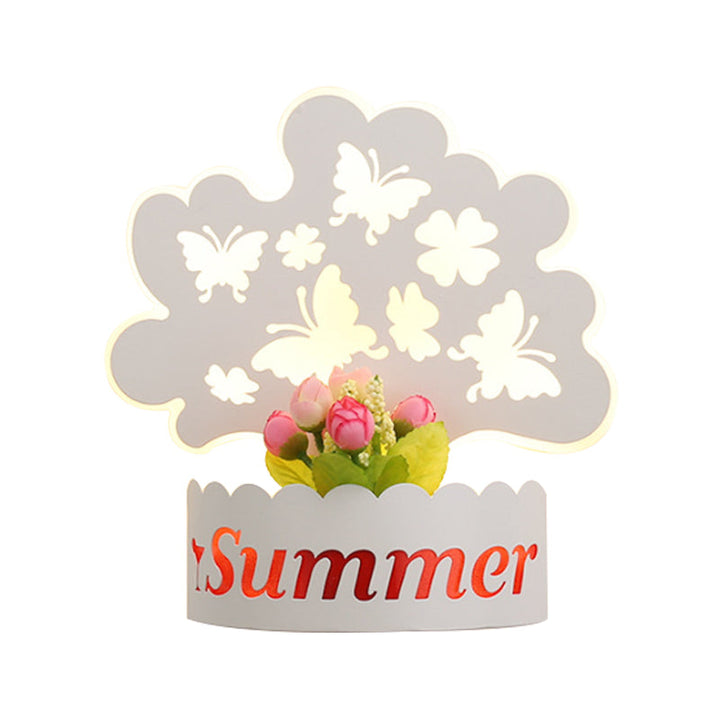 Skørter | Cartoon Pattern Living Room Wall Light Acrylic Decorative LED Wall Lamp in White