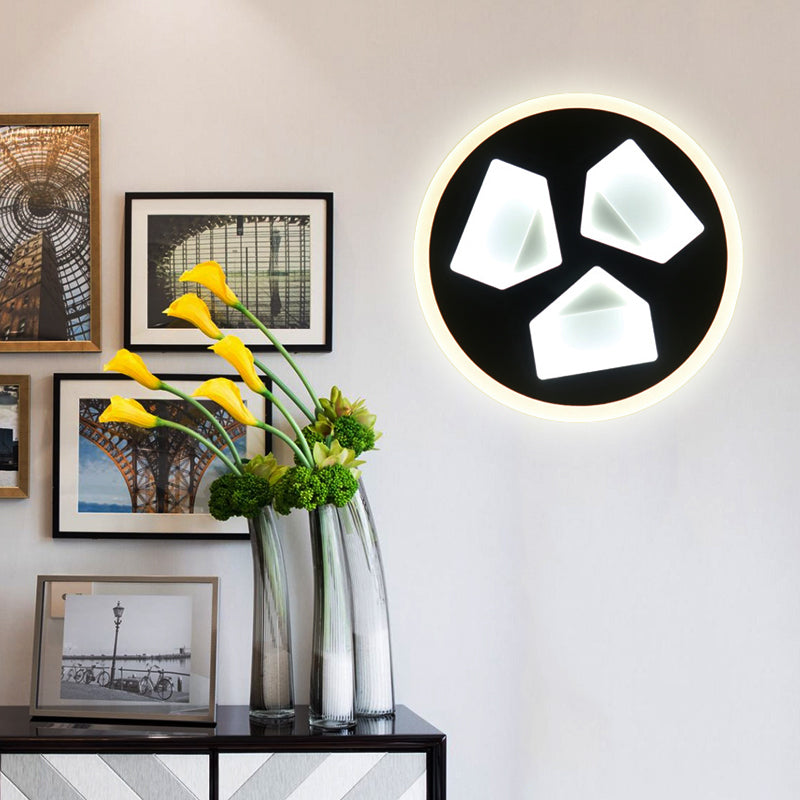 Skørter | Dining Room Circle Wall Light Acrylic Modern LED Wall Light Light in Black