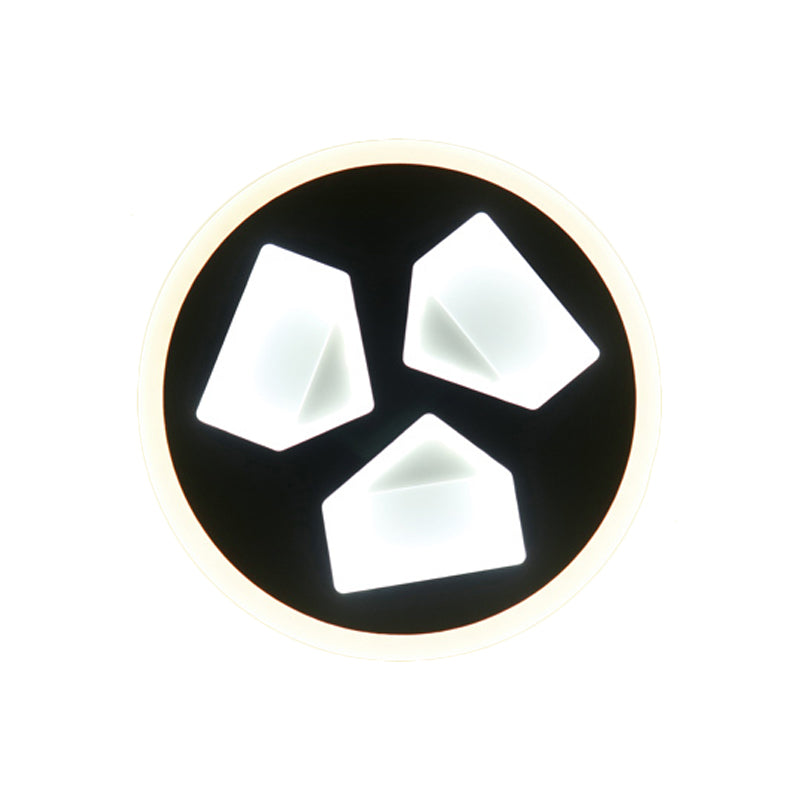 Skørter | Dining Room Circle Wall Light Acrylic Modern LED Wall Light Light in Black