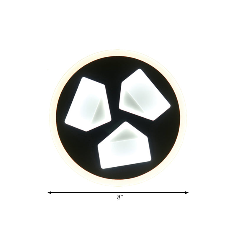 Skørter | Dining Room Circle Wall Light Acrylic Modern LED Wall Light Light in Black
