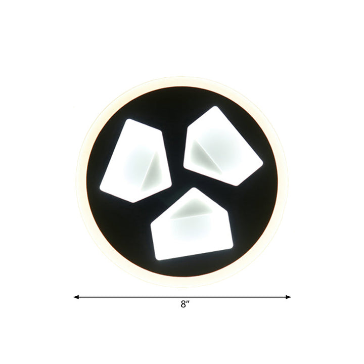 Skørter | Dining Room Circle Wall Light Acrylic Modern LED Wall Light Light in Black