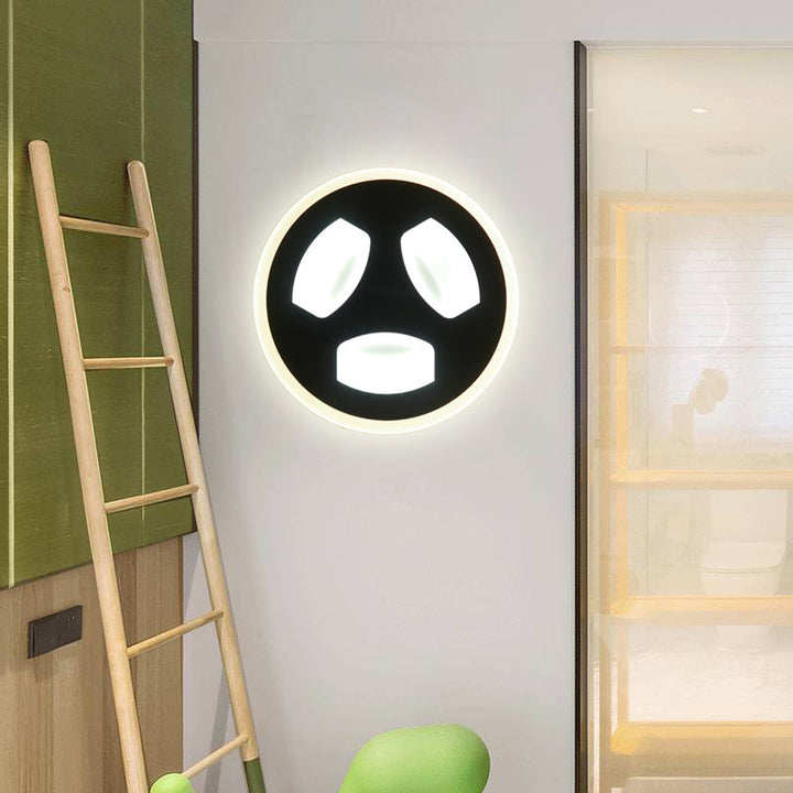 Skørter | Dining Room Circle Wall Light Acrylic Modern LED Wall Light Light in Black