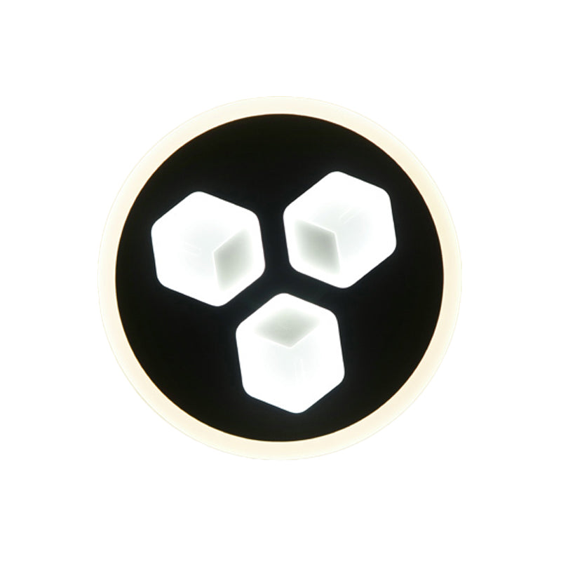 Skørter | Dining Room Circle Wall Light Acrylic Modern LED Wall Light Light in Black