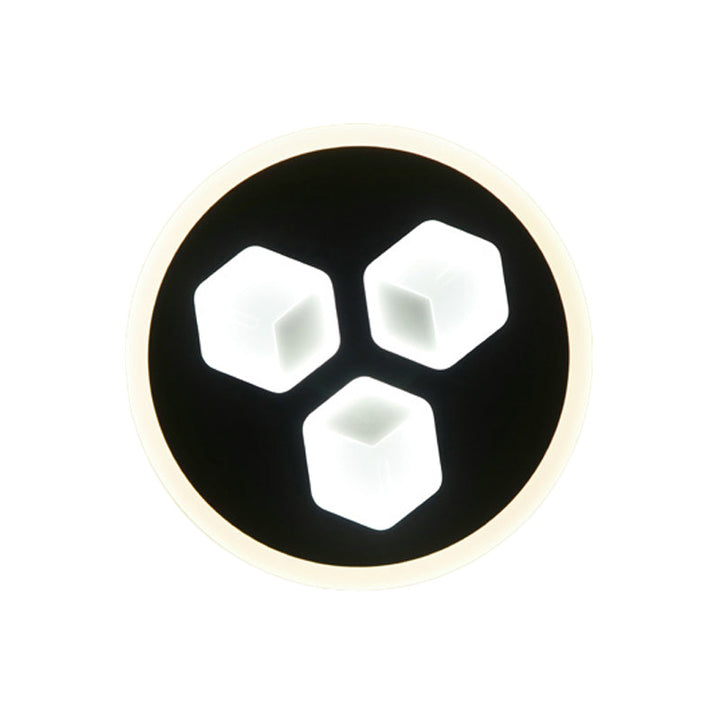 Skørter | Dining Room Circle Wall Light Acrylic Modern LED Wall Light Light in Black