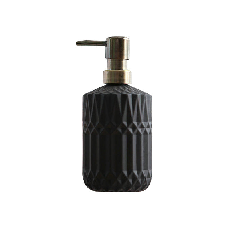 Lisslune | CrystalFoam Glass Soap Dispenser | Diamond Pattern Design | Elegant Storage for Soap | Modern Bathroom Decor