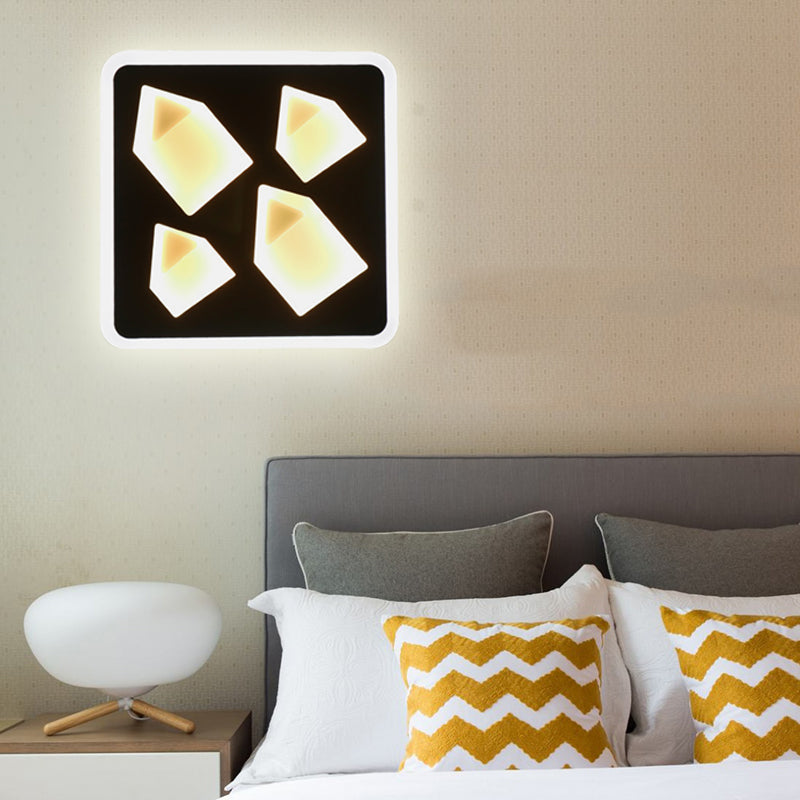 Skørter | Art Deco Square Wall Lamp Metal LED Wall Lamp in Black for the Office