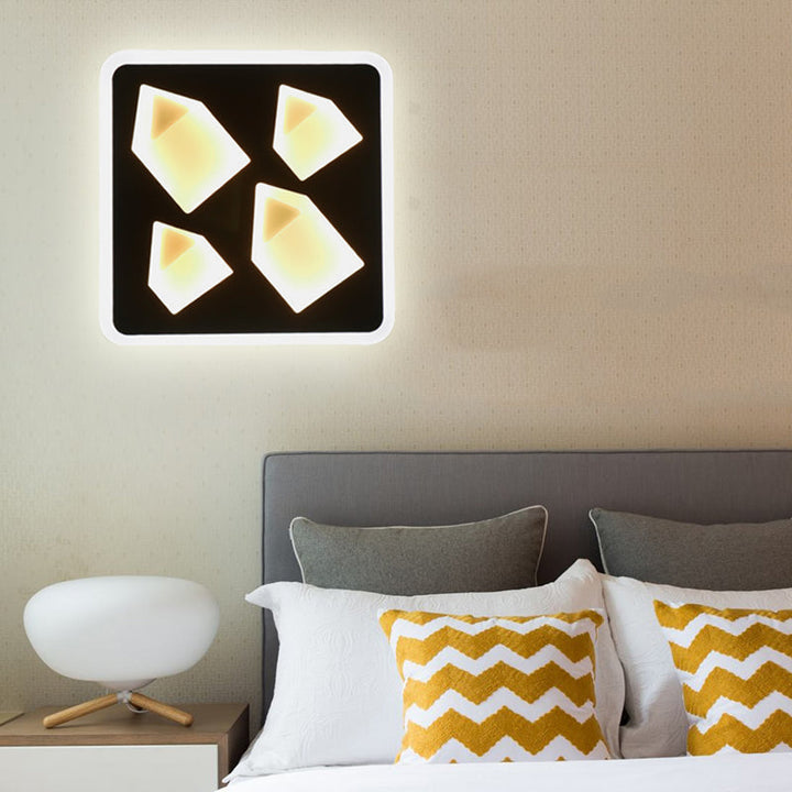 Skørter | Art Deco Square Wall Lamp Metal LED Wall Lamp in Black for the Office