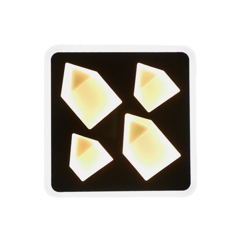 Skørter | Art Deco Square Wall Lamp Metal LED Wall Lamp in Black for the Office