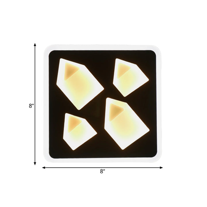 Skørter | Art Deco Square Wall Lamp Metal LED Wall Lamp in Black for the Office