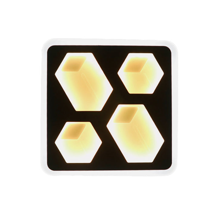 Skørter | Art Deco Square Wall Lamp Metal LED Wall Lamp in Black for the Office