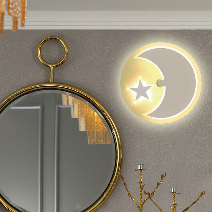 Skørter | Moon & Star Wall Lamp Modern Romantic Acrylic LED Wall Lamp Light for Study Room