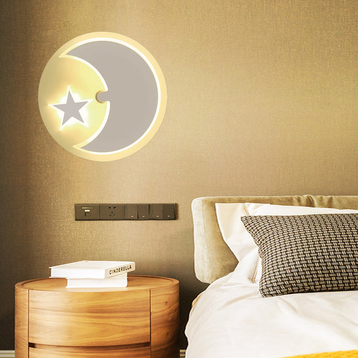 Skørter | Moon & Star Wall Lamp Modern Romantic Acrylic LED Wall Lamp Light for Study Room