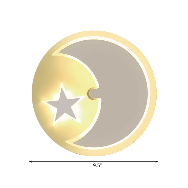 Skørter | Moon & Star Wall Lamp Modern Romantic Acrylic LED Wall Lamp Light for Study Room