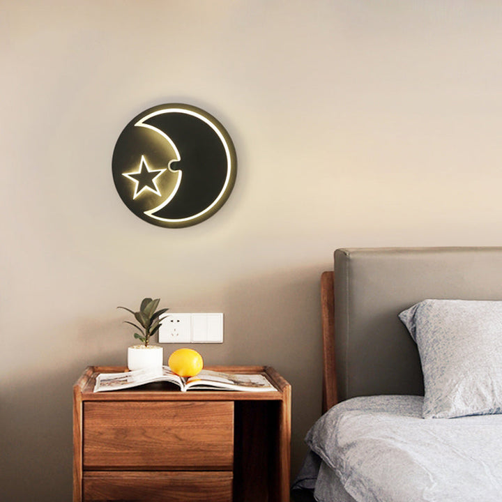 Skørter | Moon & Star Wall Lamp Modern Romantic Acrylic LED Wall Lamp Light for Study Room